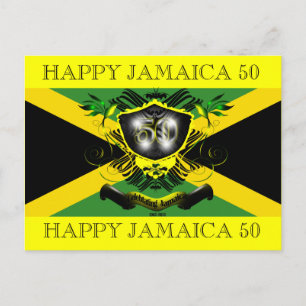 Jamaika 50 Celebration Postcard Einladungspostkarte