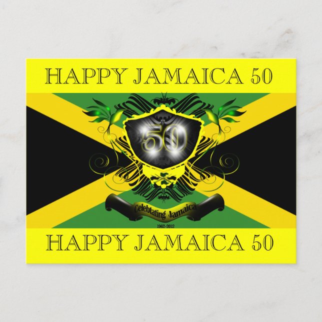 Jamaika 50 Celebration Postcard Einladungspostkarte (Vorderseite)