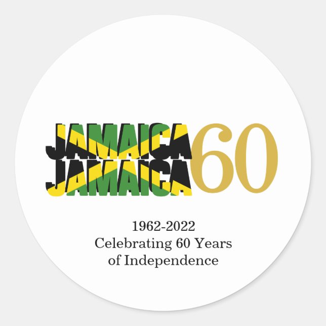 JAMAIKA 60 Jahre Unabhängigkeit Runder Aufkleber (Vorderseite)