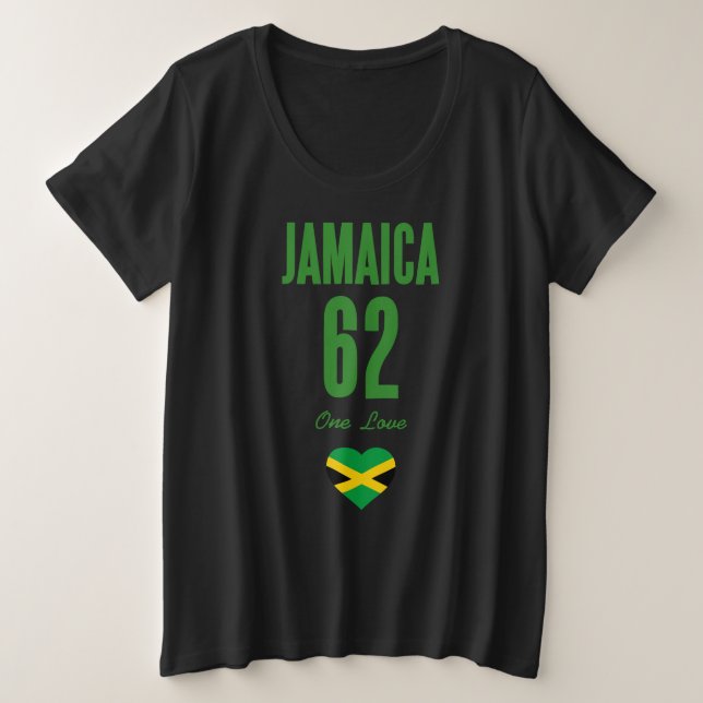 Jamaika 62 Eine Liebe jamaikanische Flagge Große Größe T-Shirt (Design vorne)