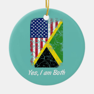 Jamaika Amerikanische Flagge Ja, ich bin sowohl ja Keramik Ornament
