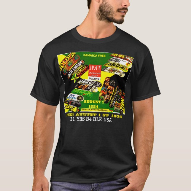 JAMAIKA AUG 1 1834. Basic Dunkles T-Shirt (Vorderseite)
