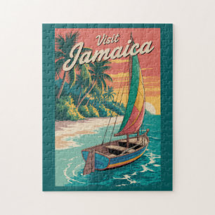 Jamaika Boot Illustration Reise Kunst Vintage