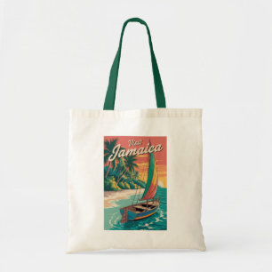 Jamaika Boot Illustration Reise Kunst Vintage Tragetasche