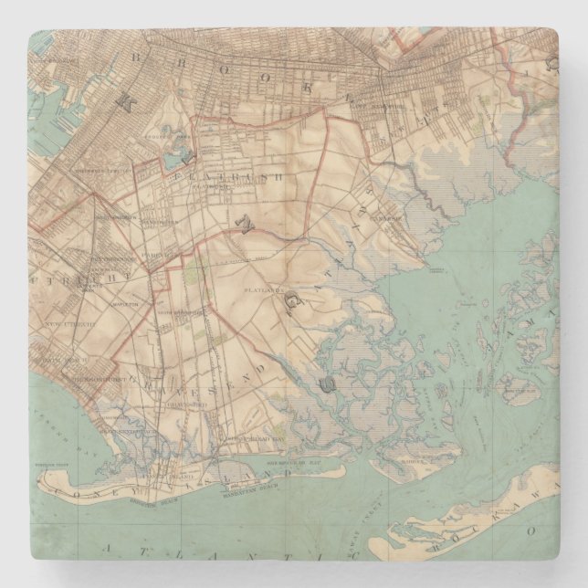 Jamaika-Bucht und Brooklyn Steinuntersetzer (Vorderseite)