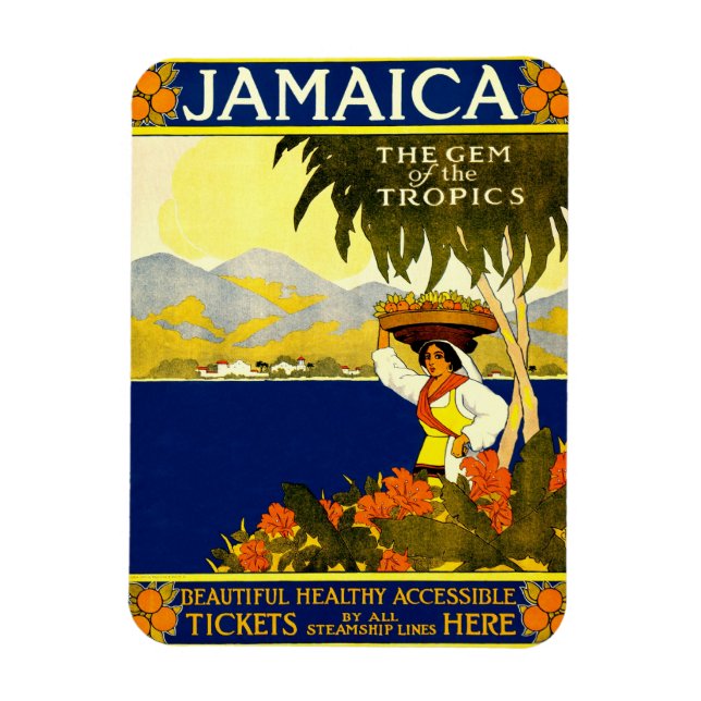 Jamaika das Spiel der Tropen-Reiseplakat 1910 Magnet (Vertikal)