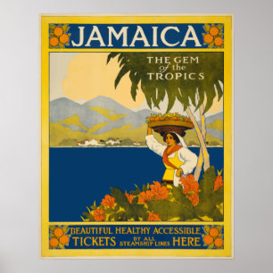 Jamaika Das Spiel der Tropen Vintage Reise Poster