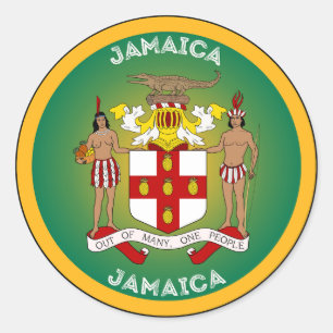 Jamaika-Erbe-Emblem Runder Aufkleber