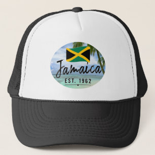 "Jamaika Est. 1962" Strand mit jamaikanischer Flag Truckerkappe