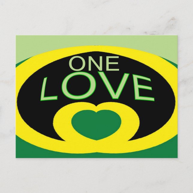 Jamaika-Flagge eine Liebe Herzdesign Postkarte (Vorderseite)