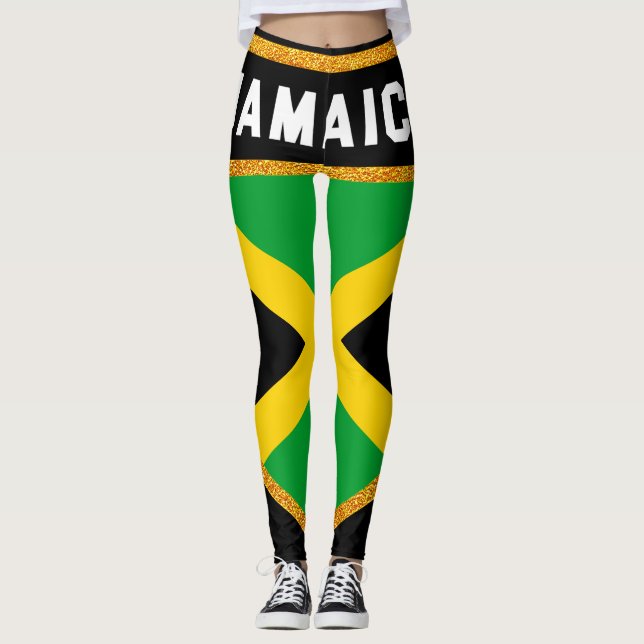 Jamaika-Flagge Leggings (Vorderseite)