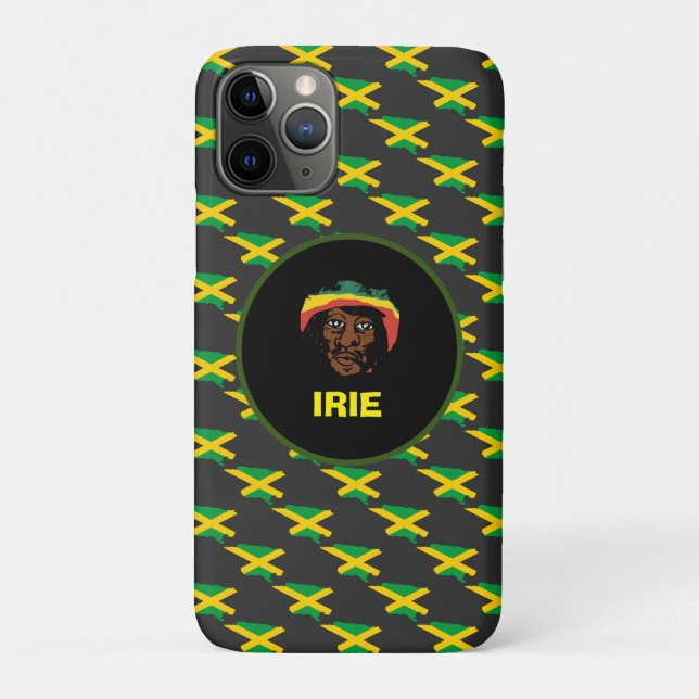 Jamaika-Flagge, Rastafarian-Kopf, Jamaika Case-Mate iPhone Hülle (Rückseite)