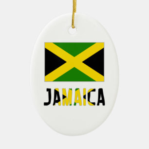 Jamaika-Flagge und Wort Keramik Ornament
