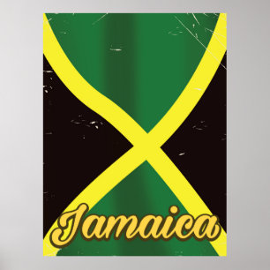 Jamaika-Flagge Vintage-Reiseposter Poster