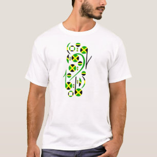 Jamaika-Flaggen-musikalische Anmerkungs-Männer u. T-Shirt