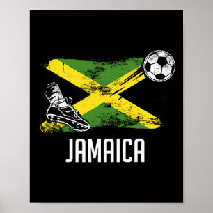 Jamaika-Flaggen-Trikot jamaikanische Fußballmannsc Poster