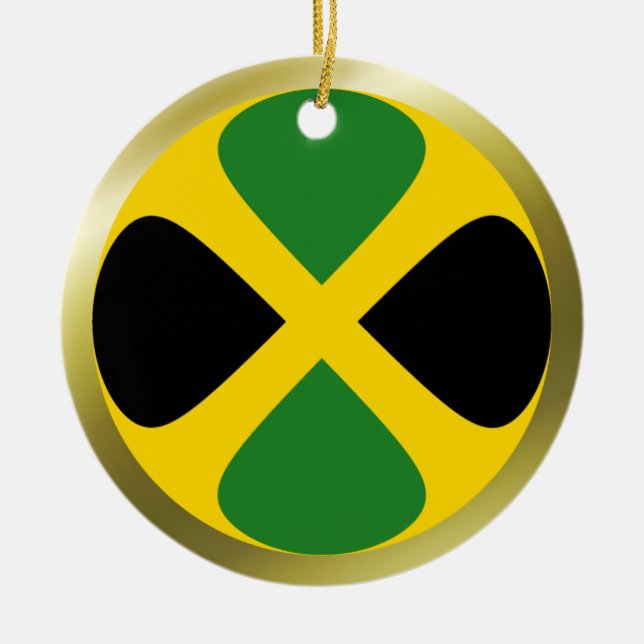 Jamaika-Flaggen-Verzierung Keramik Ornament (Vorne)