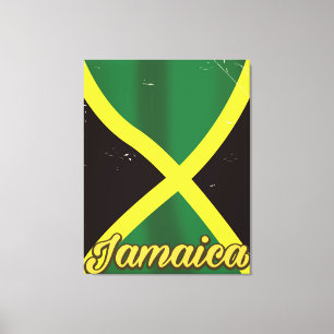 Jamaika-Flaggen-Vintage-Plakat Leinwanddruck