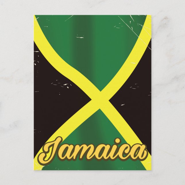 Jamaika-Flaggen-Vintage-Plakat Postkarte (Vorderseite)
