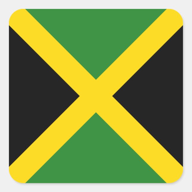 Jamaika-Flaggenaufkleber Quadratischer Aufkleber (Vorderseite)