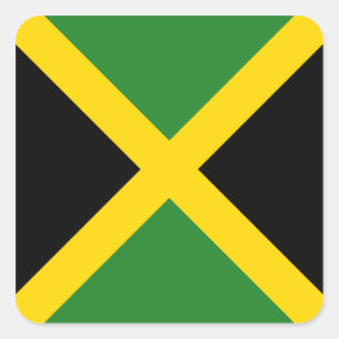 Jamaika-Flaggenaufkleber Quadratischer Aufkleber
