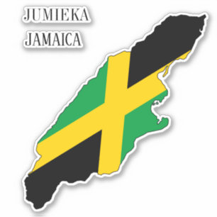 Jamaika-Flaggenkarte Aufkleber