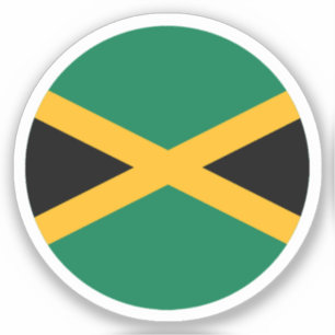 Jamaika-Flaggenrundkleber Aufkleber