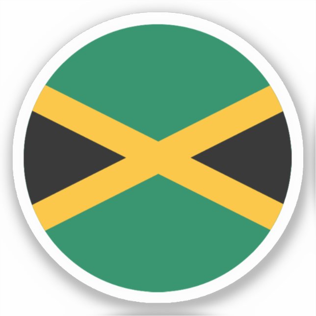 Jamaika-Flaggenrundkleber Aufkleber (Vorderseite)