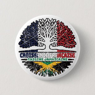 Jamaika Französisch-Französisch-Tree-Roots-Flag Button