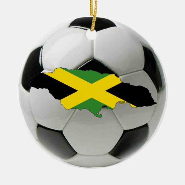 Jamaika-Fußballfußballverzierung Keramik Ornament (Vorne)