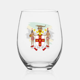 Jamaika Glas, Emblem, jamaikanische Flagge Weinglas Ohne Stiel