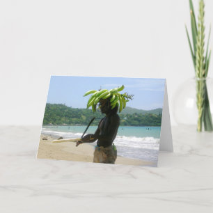 Jamaika - Grußkarte - lokaler Strand Karte