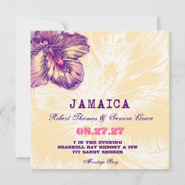 JAMAIKA-Hibiskus-Bestimmungsort-Einladung Einladung (Vorderseite)