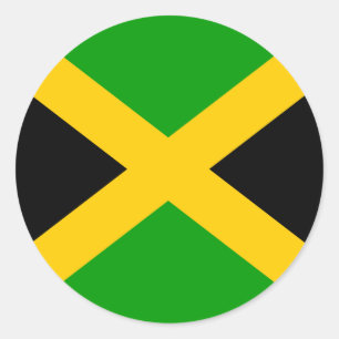 Jamaika Hochwertige Flagge Runder Aufkleber