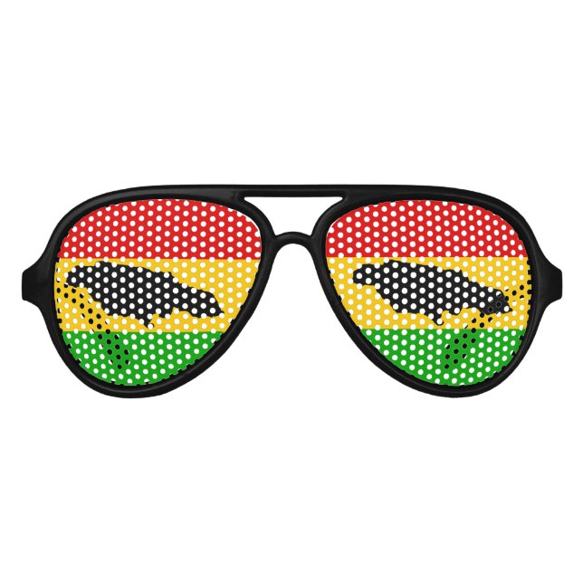 Jamaika-Insel und Rasta-Flagge Partybrille (Vorderseite)