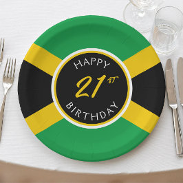 Jamaika Jamaica Flag Happy Birthday Pappteller