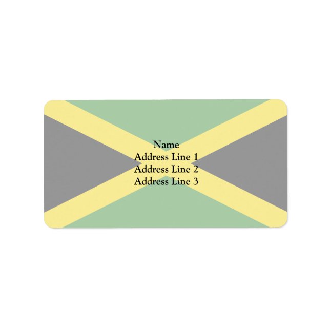 Jamaika, Jamaika-Flagge Adressaufkleber (Vorne)