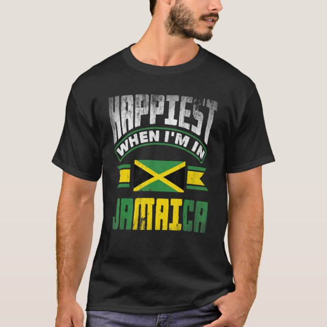 Jamaika Jamaika Flagge glücklich, wenn ich in T-Shirt (Vorderseite)