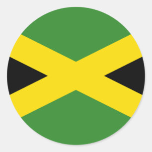 Jamaika, Jamaika-Flagge Runder Aufkleber