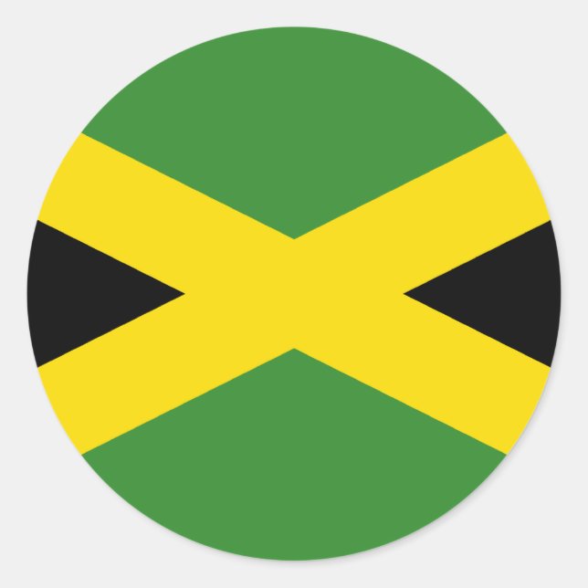 Jamaika, Jamaika-Flagge Runder Aufkleber (Vorderseite)