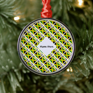 Jamaika Jamaikanische Flagge Kachel Personalisiert Ornament Aus Metall