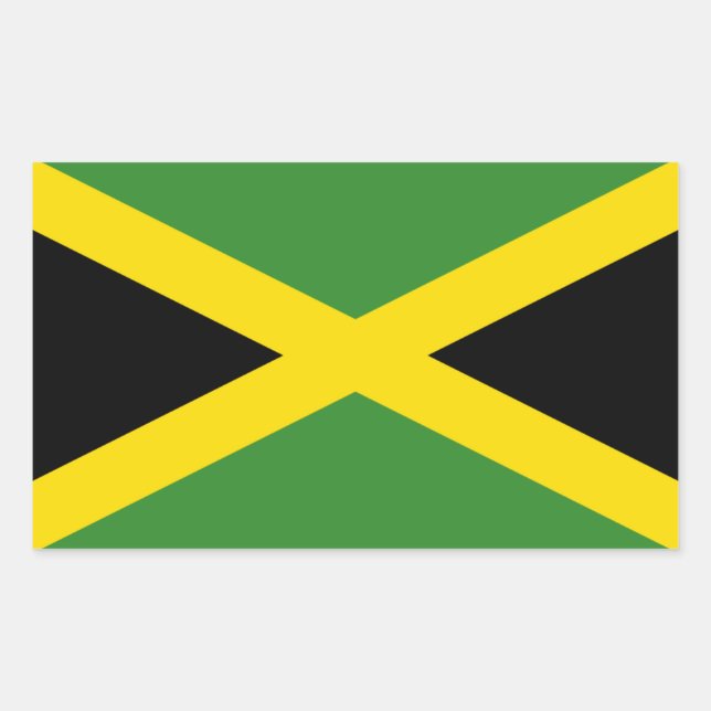 Jamaika/Jamaikanische Flagge Rechteckiger Aufkleber (Vorderseite)