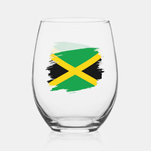 Jamaika, jamaikanische Flagge Weinglas Ohne Stiel