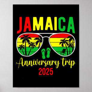 Jamaika-Jubiläumsreise 2025 Passendes Paar Urlaub Poster