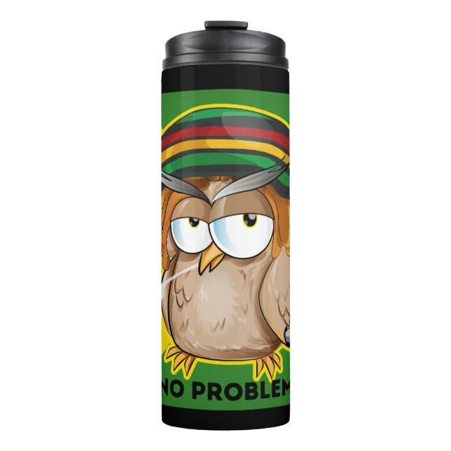 Jamaika kein Problem mit dem Funny Smoking Rasta O Thermosbecher (Vorderseite)