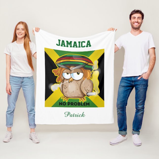 Jamaika kein Problem Personalisierter Name Fleecedecke (Beispiel)