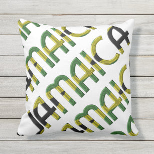 Jamaika-Landesflagge färbt Typografie-Andenken Kissen Für Draußen