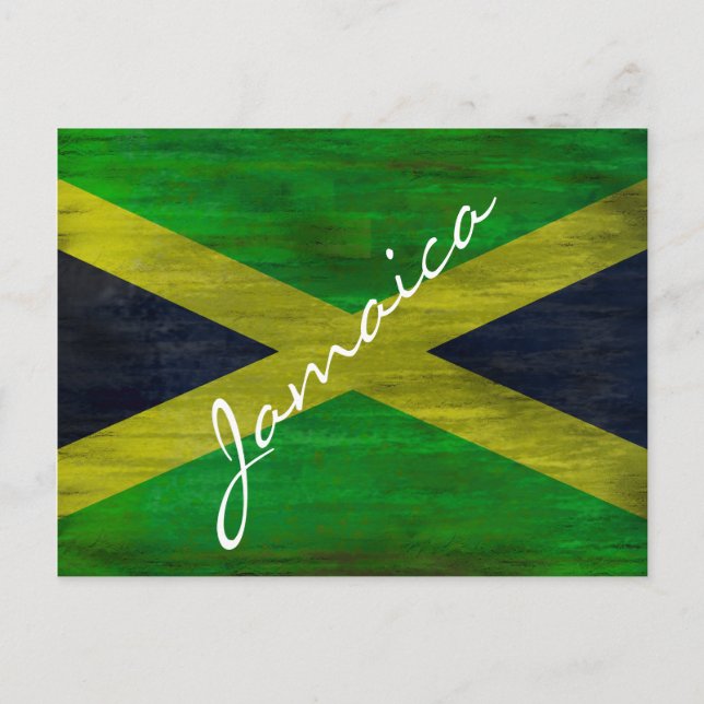 Jamaika leidet unter jamaikanischer Flagge Postkarte (Vorderseite)