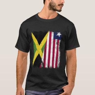Jamaika Liberia Halbflagge Jamaikanisch-Liberianis T-Shirt
