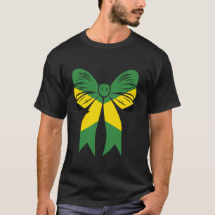 Jamaika Mädchen Kokette Schleife Band Stolz Jamaik T-Shirt